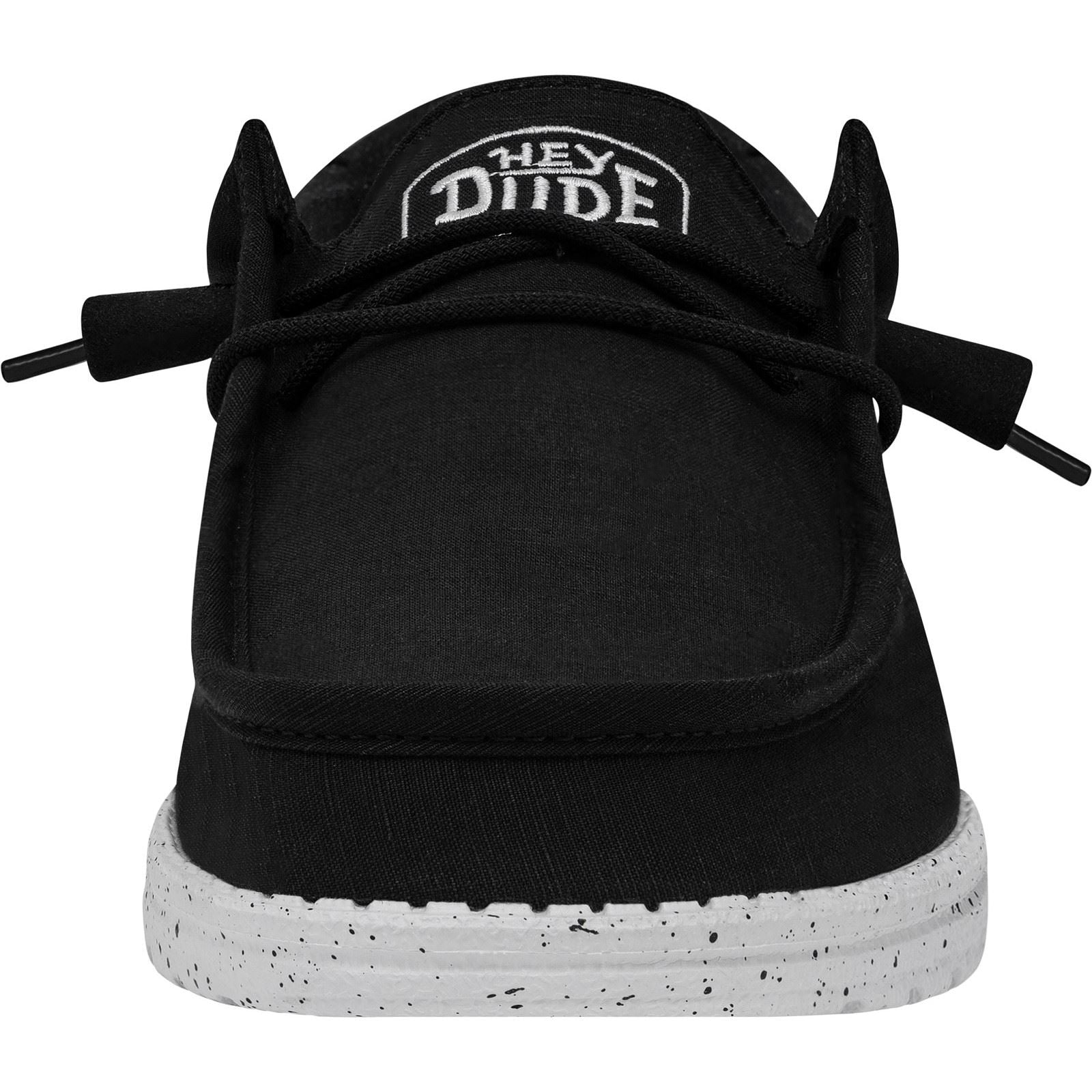 HEYDUDE Wally Slub Chaussures Bateau Noires Pour Hommes