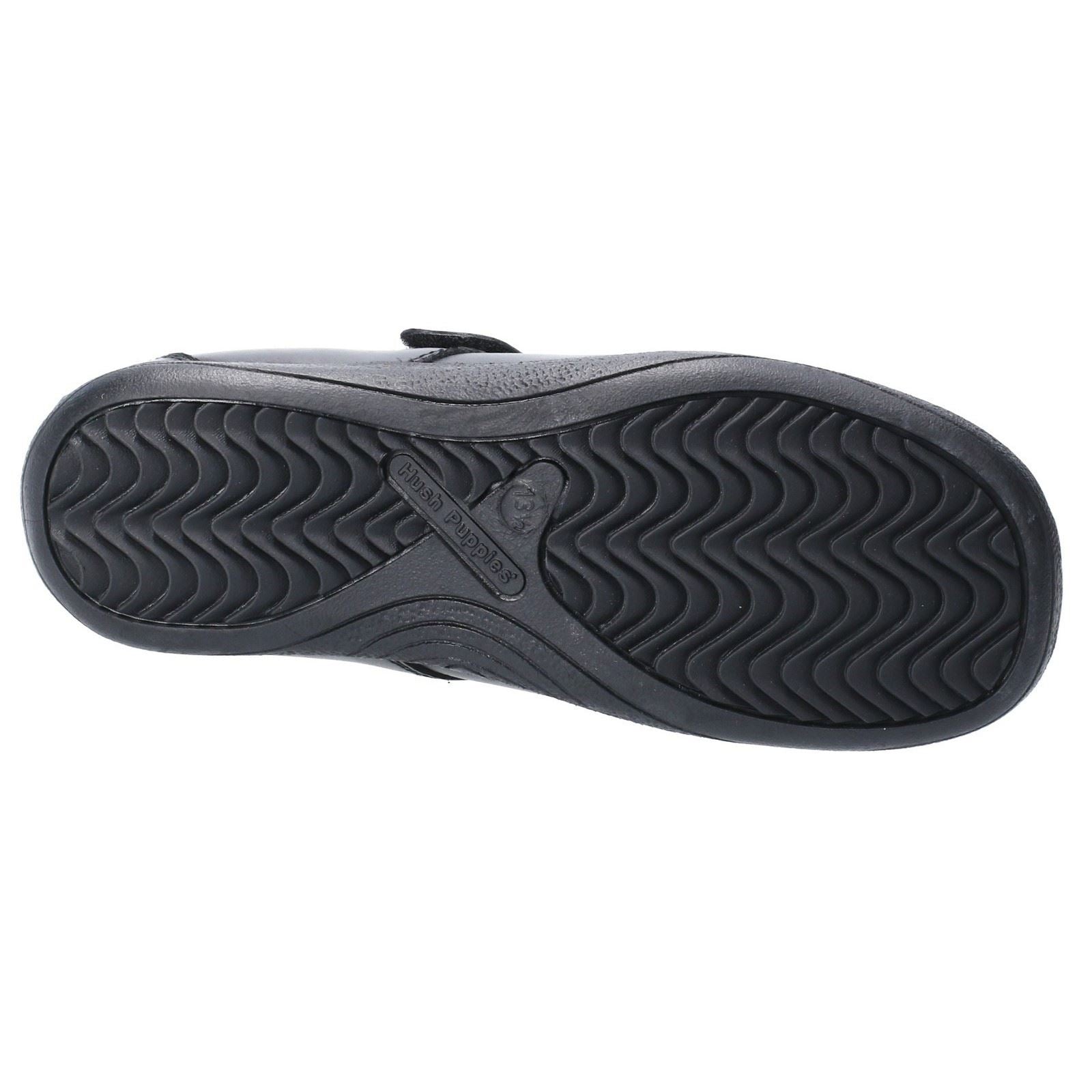 Hush Puppies Amber Senior Chaussures Noires Pour Filles En Cuir