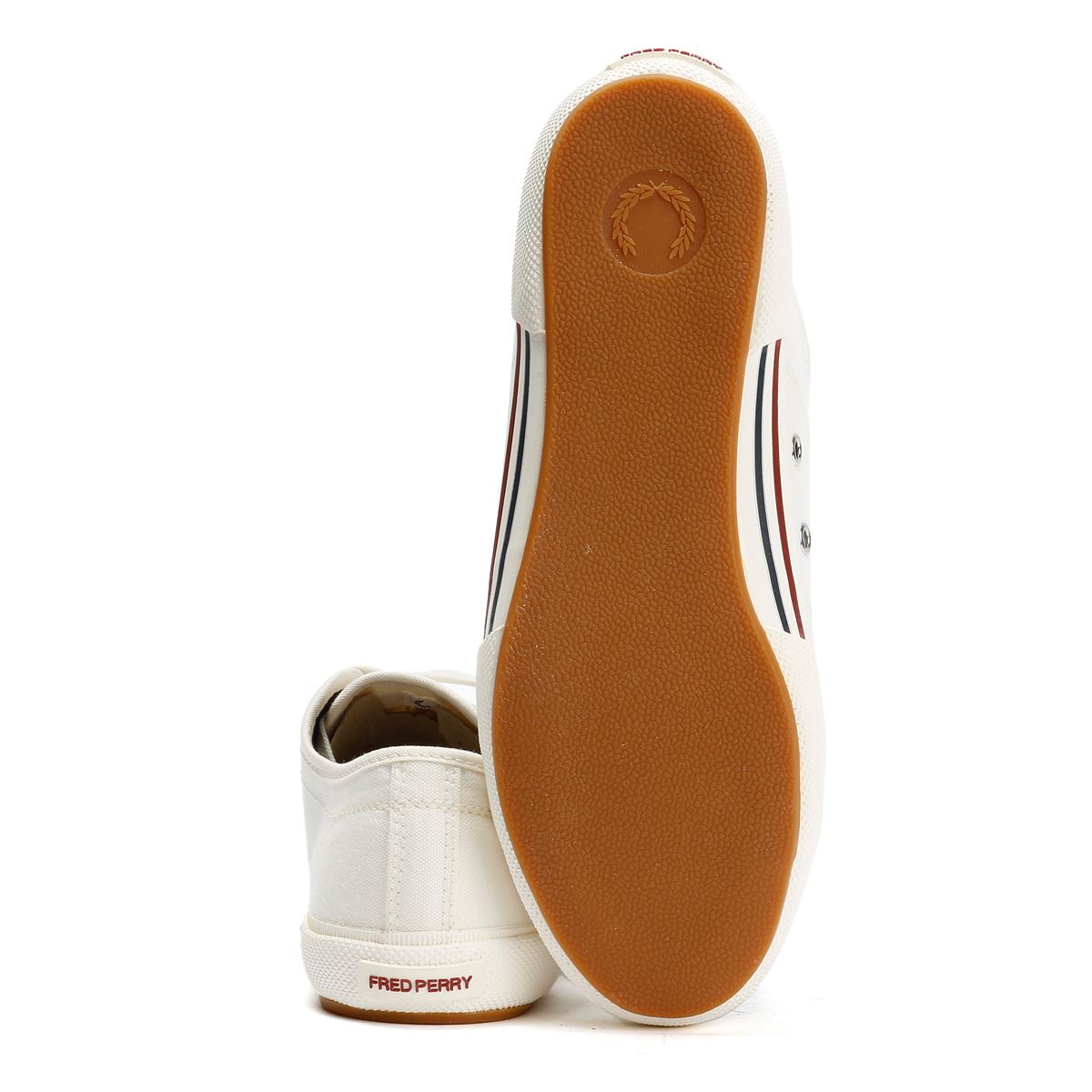 Fred Perry B708 Vintage Tennis Baskets Blanches En Toile Pour Homme