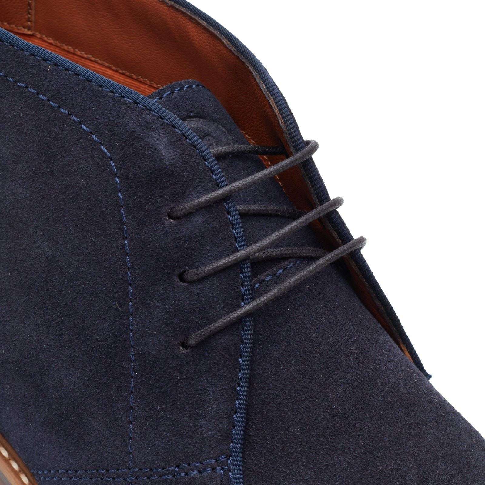 Base London Carlton Chukka Bottes En Cuir Pour Hommes Bleu Marine