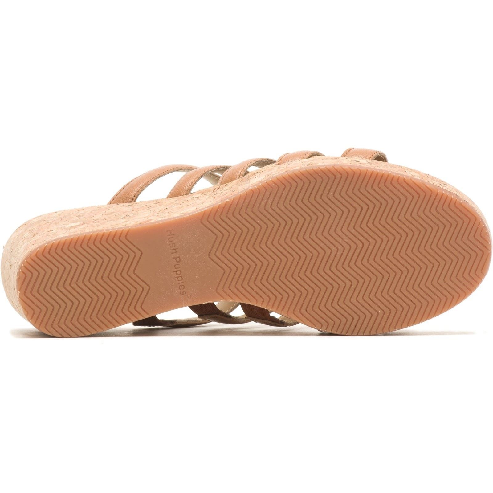 Hush Puppies Willow Slide Escarpins Compensés En Cuir Pour Femme En Couleur Tabac