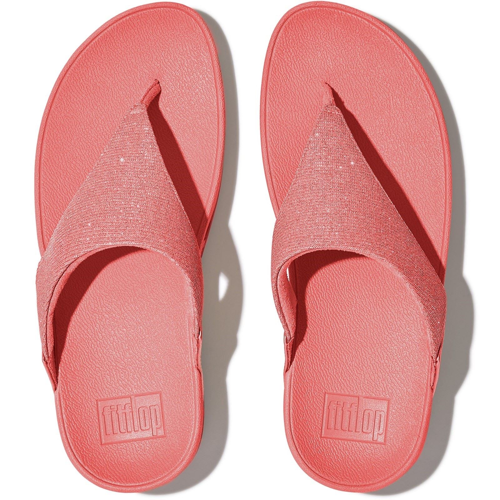 Fitflop Lulu Shimmerlux Sandales En Polyester Pour Femmes Corail Rosé