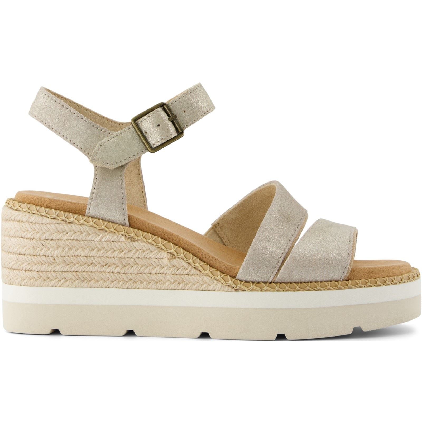 TOMS Darya Sandales En Cuir Pour Femme Couleur Champagne