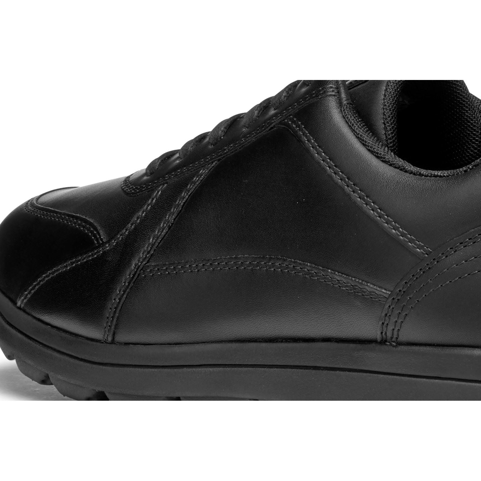 Geox U SPHERICA EC12 Baskets Noires Pour Homme En Cuir De Vachette Pleine Fleur
