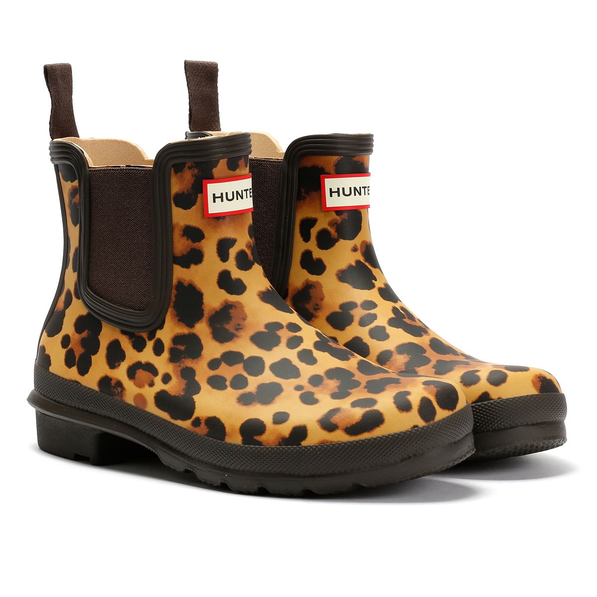 Hunter Original Chelsea Bottes En Caoutchouc Brunes Pour Femmes