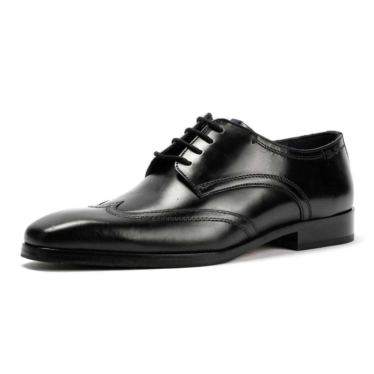 Ben Sherman Kingston Derby Chaussures Noires En Cuir Pour Homme À Lacets