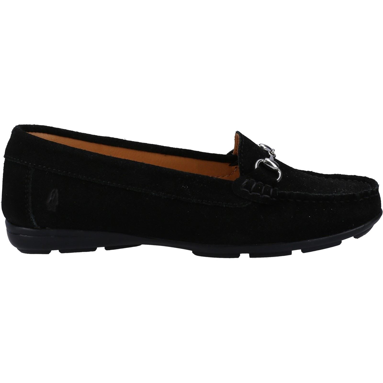 Hush Puppies Molly Snaffle Mocassins Noirs En Daim Pour Femmes