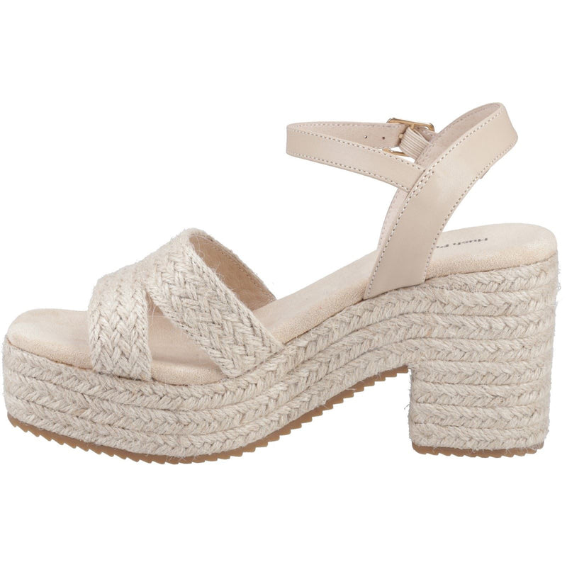 Hush Puppies Jamelia Espadrille Heel Sandales Nude Pour Femme En Textile