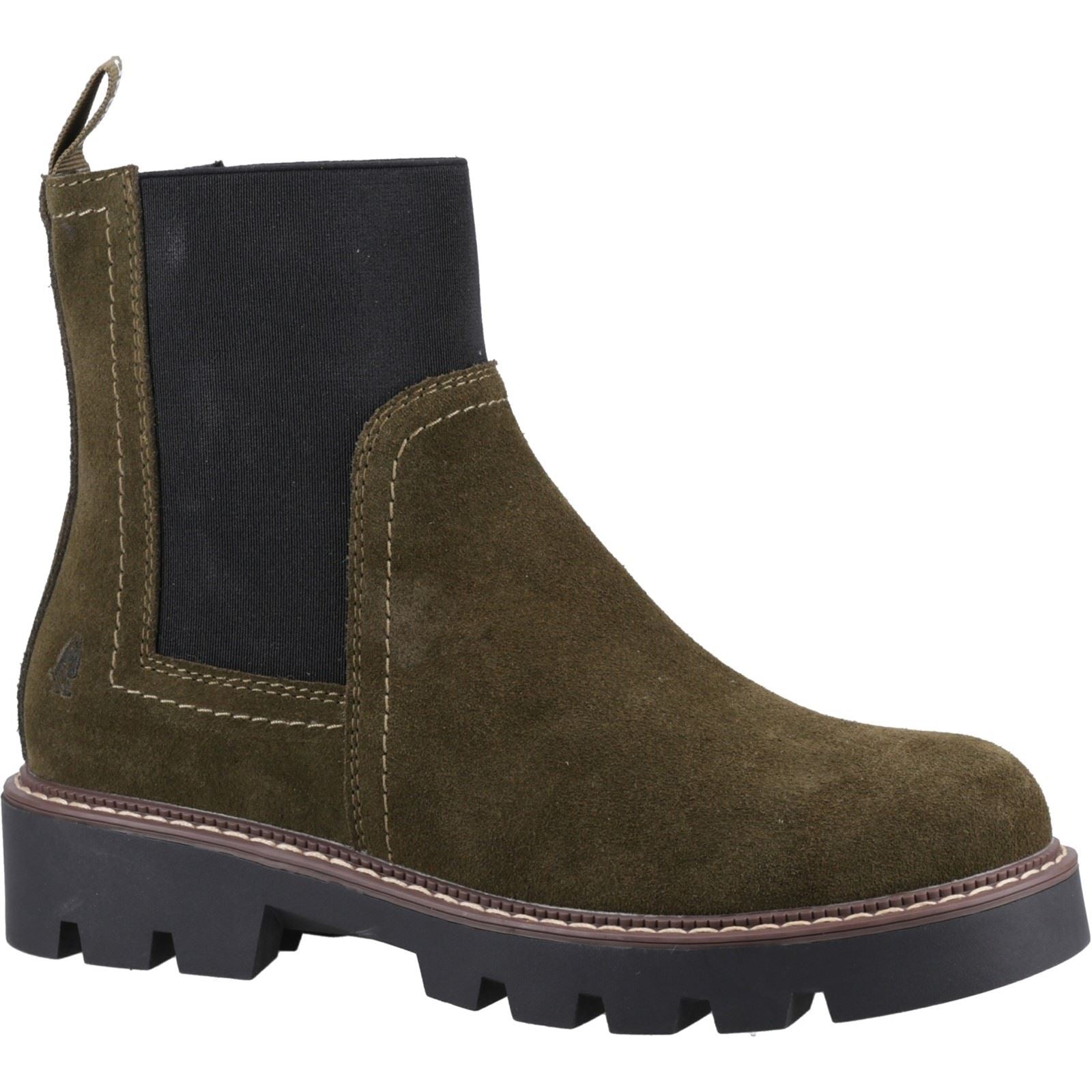 Hush Puppies Adeline Bottes Khaki Pour Femmes En Suède
