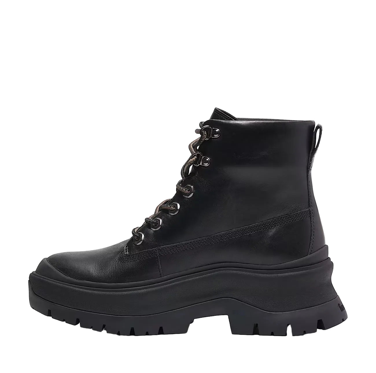 Timberland Roxie Lane Mid Lace Bottes Noires En Cuir Pour Femmes