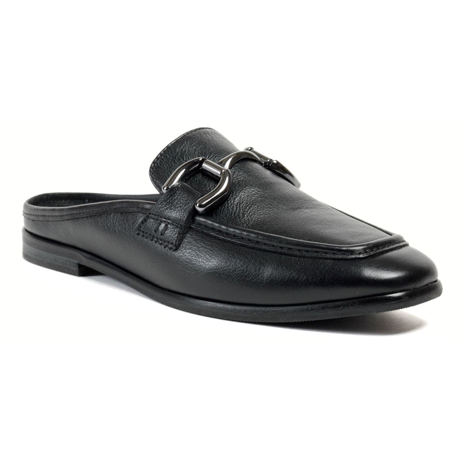 Pod Mila Mules Noires En Cuir Pour Femmes