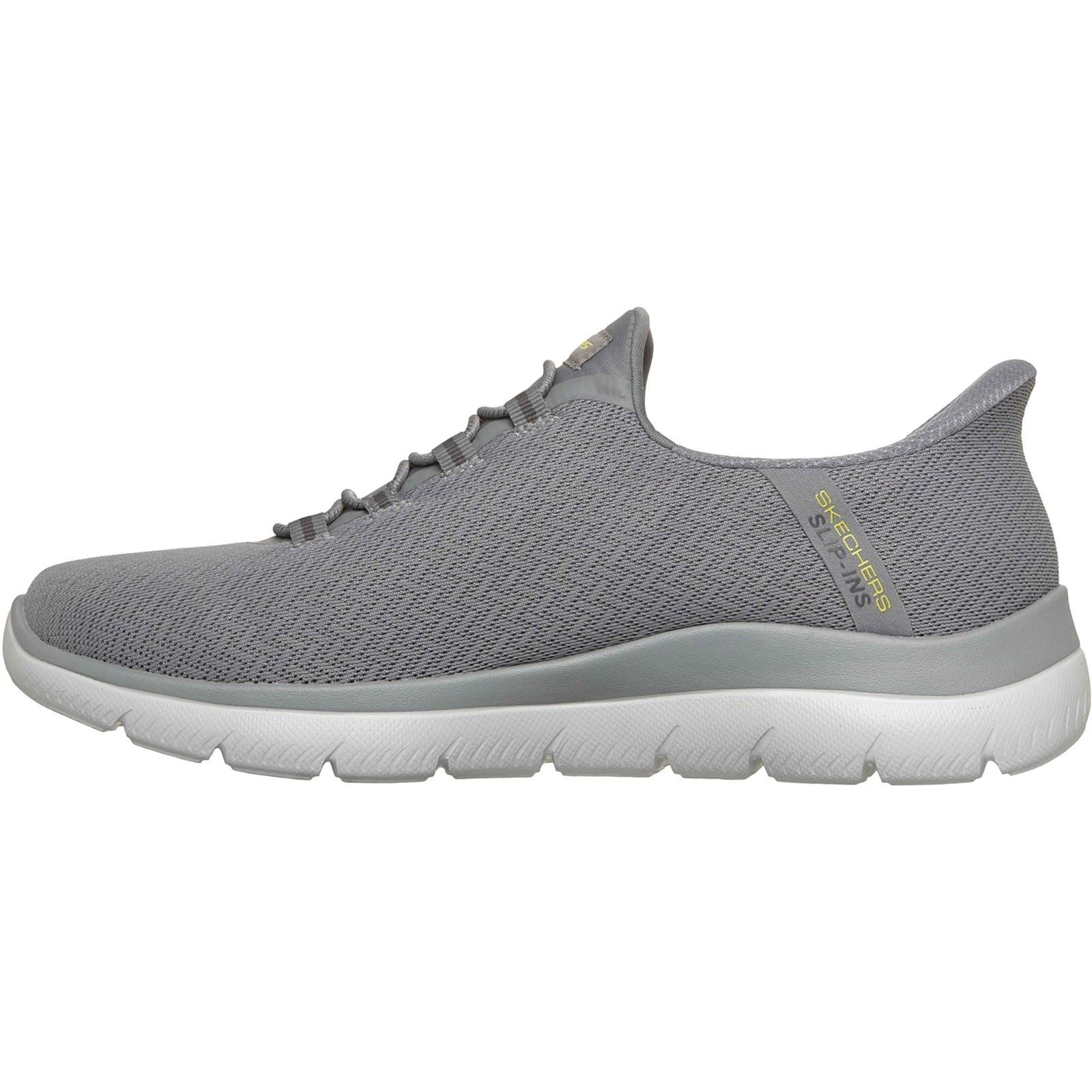 Skechers Arch Fit Summits Kynor Baskets Grises/Vert Lime En Polyester Pour Hommes