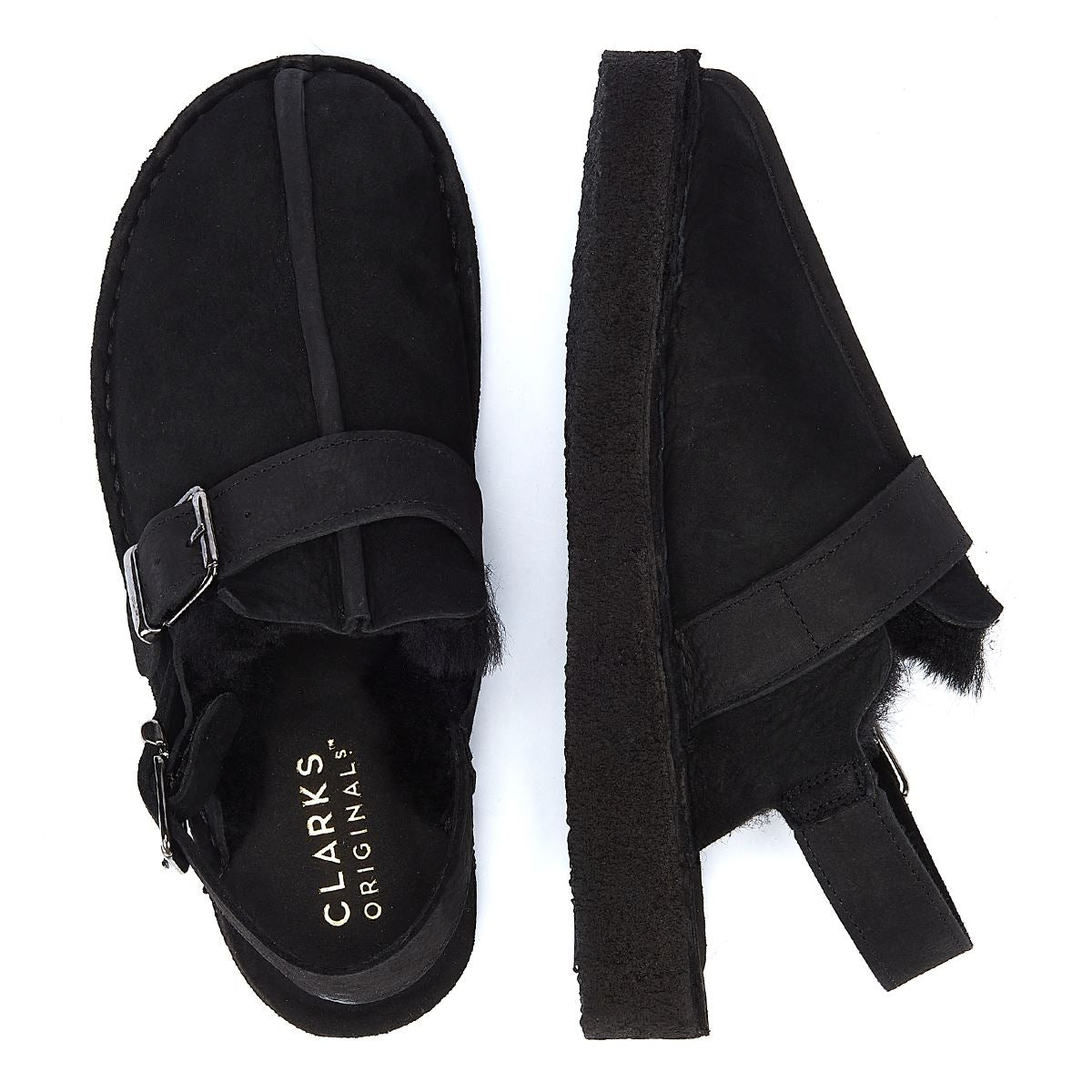 Clarks Originals Trek Mule Sling Doublé Chaussures Confort Femme Noir