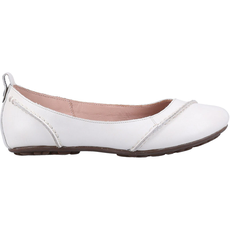 Hush Puppies Janessa Balllérines Blanches En Cuir Pour Femmes