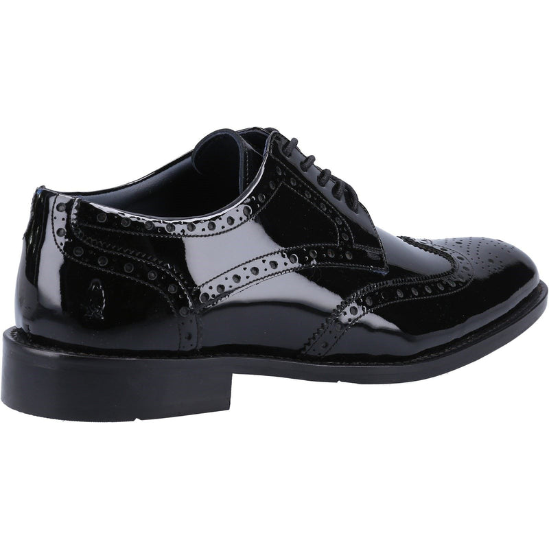 Hush Puppies Dustin Brogue Patent Chaussures Richelieu Noires En Cuir Verni Pour Hommes