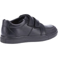 Hush Puppies Santos Senior Chaussures Noires Pour Garçons En Cuir.
