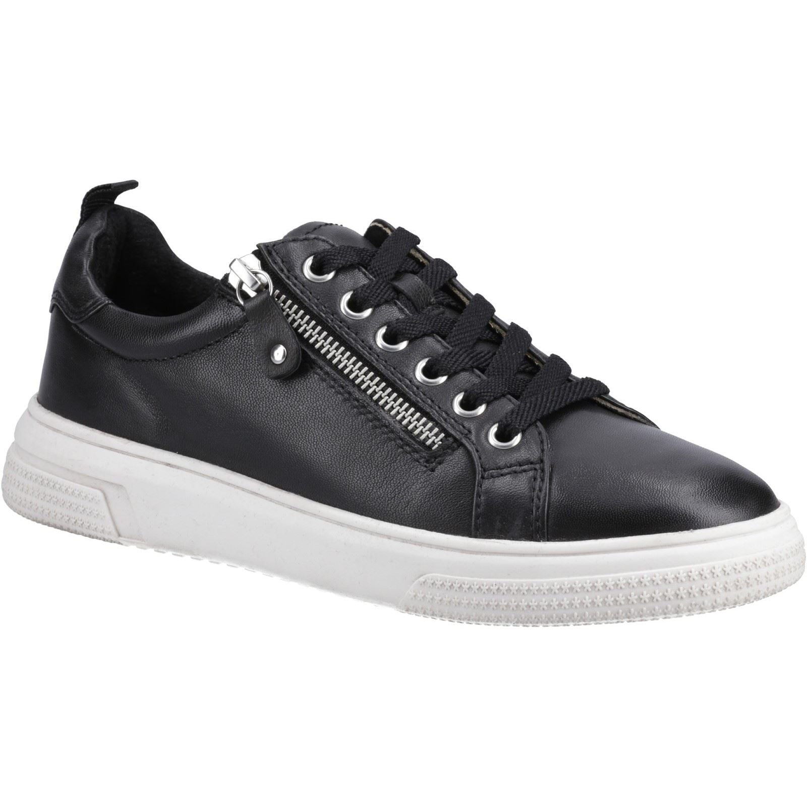 Hush Puppies Martha Baskets Noires En Cuir Pour Femmes