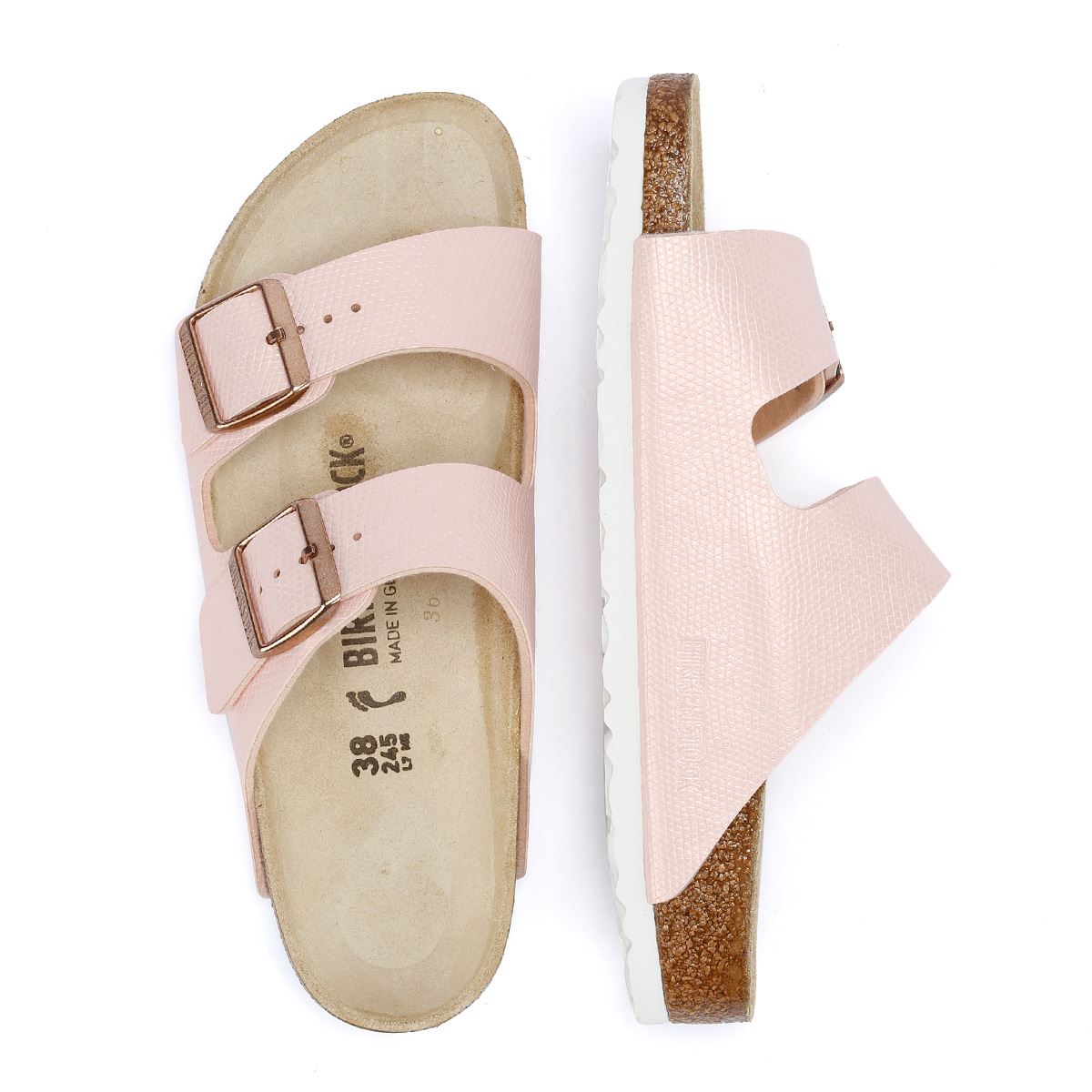 Birkenstock Arizona Sandales En Nubuck Rose Clair Pour Femmes