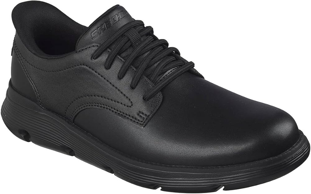 Skechers Garza Duran Baskets En Cuir Noir Pour Hommes