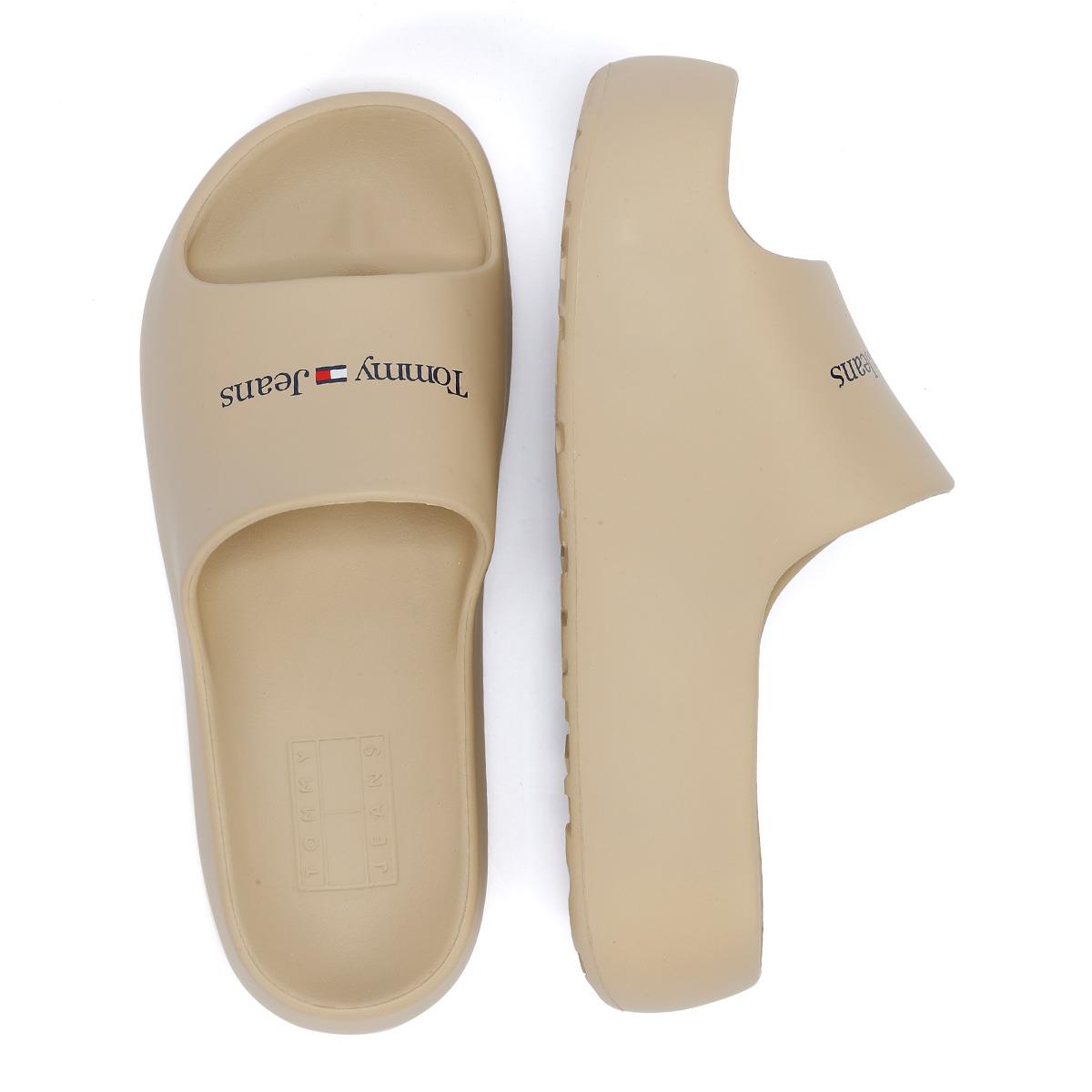 Tommy Hilfiger Chunky Flatform Mules Dorées Pour Femmes