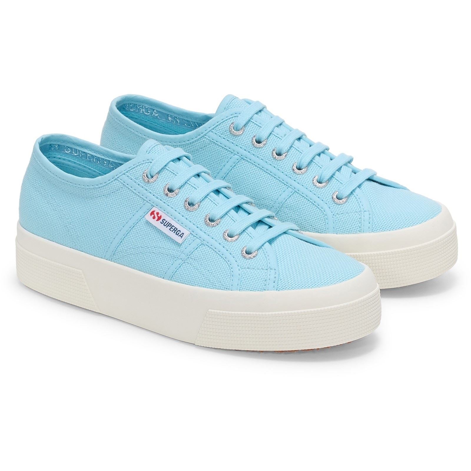 Superga 2740 PLATFORM Sneakers En Coton Pour Femme Crystal Azul