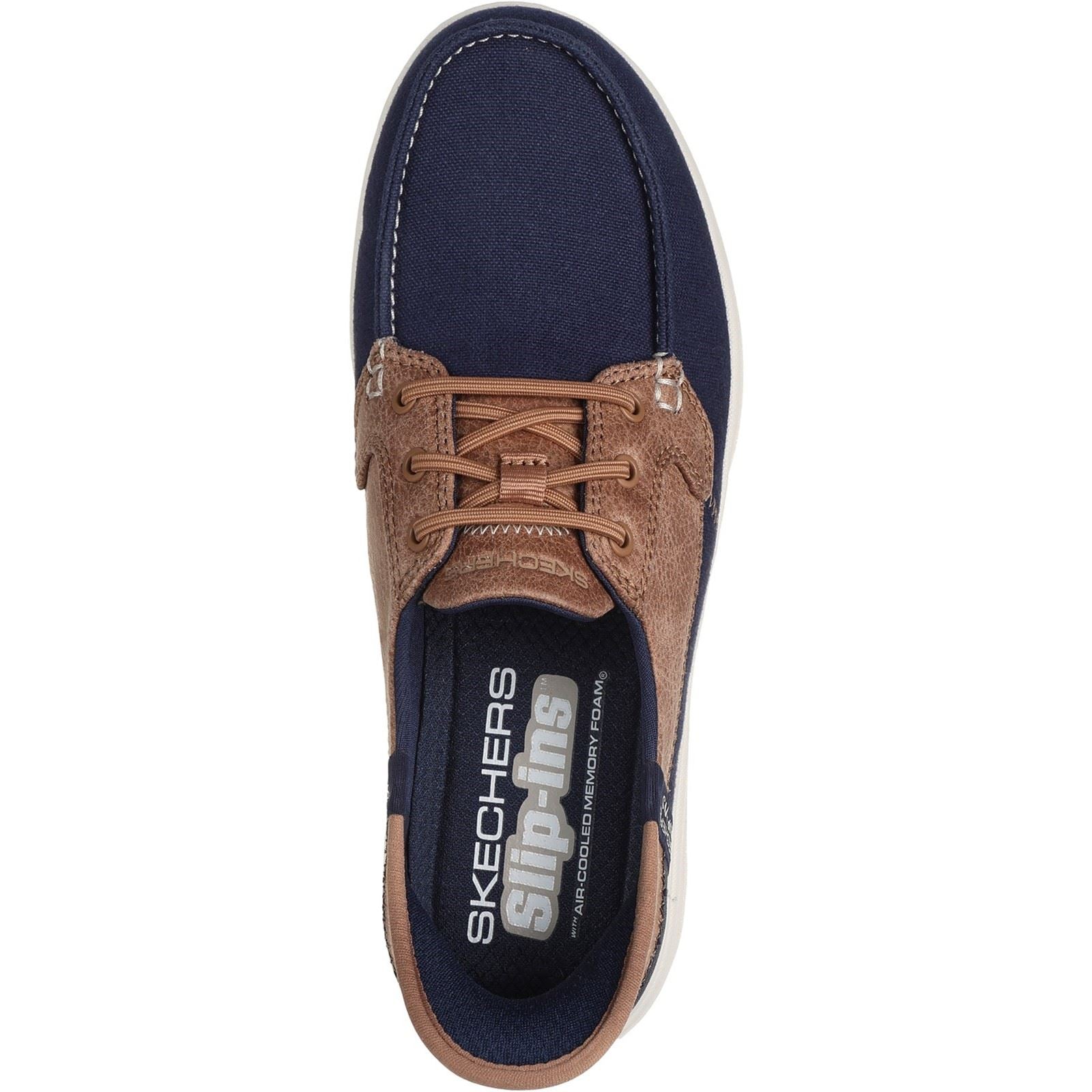 Skechers On-the-GO Flex Palmilla Chaussures Bateau Bleu Marine Pour Femme En Toile/Similicuir