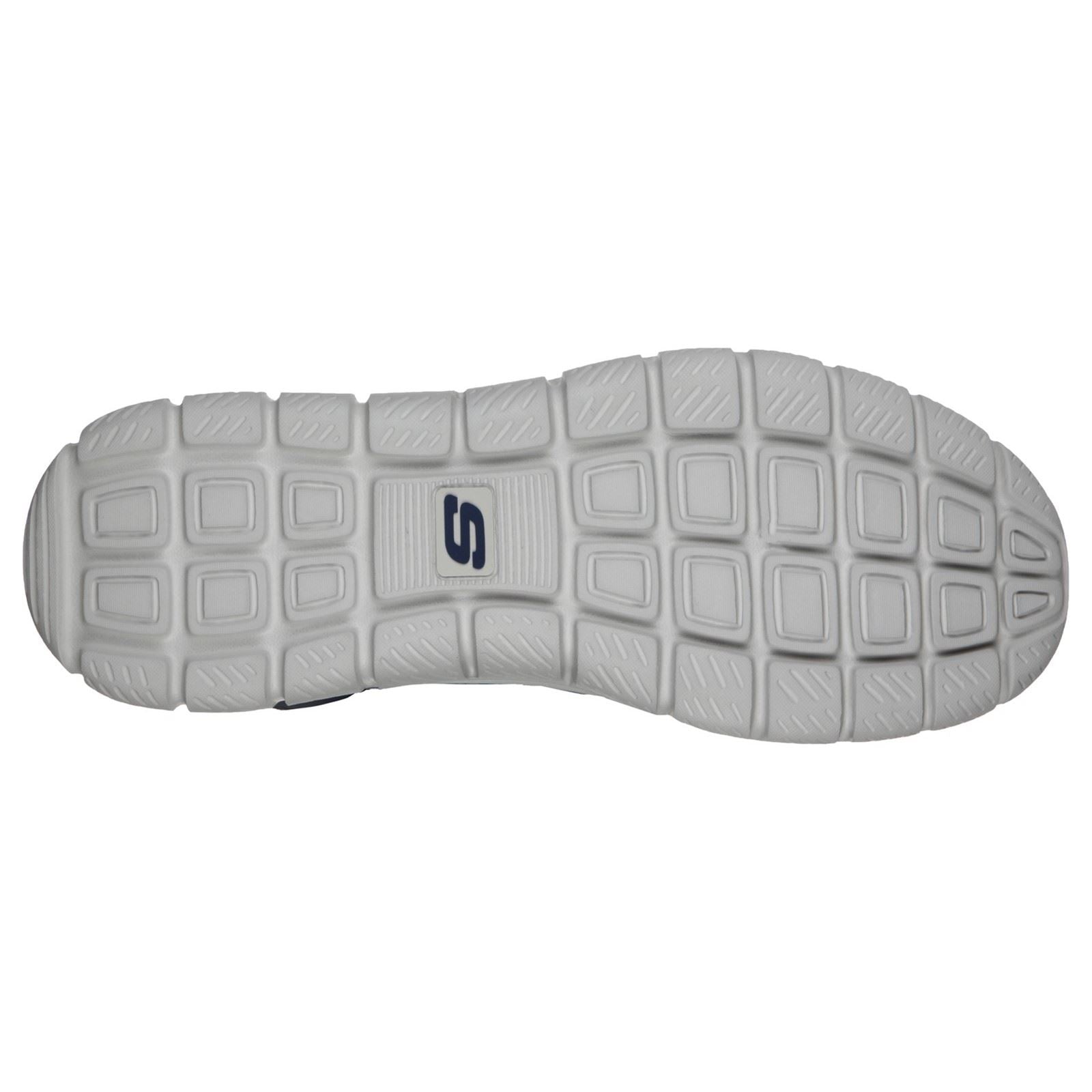 Skechers Track Knockhill Baskets Pour Hommes En Cuir Bleu Marine/Orange