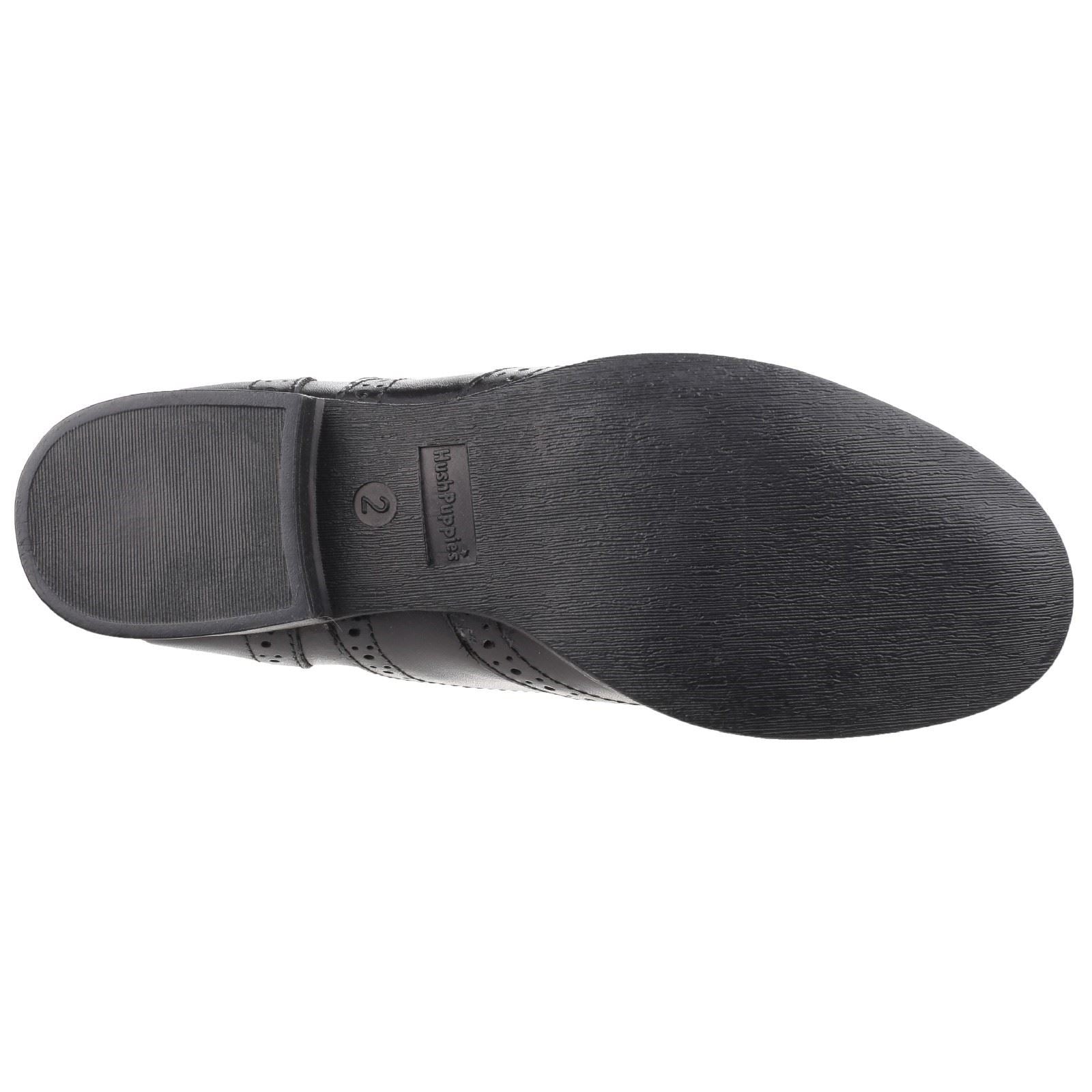 Hush Puppies Kada Senior Chaussures Noires Pour Filles En Cuir