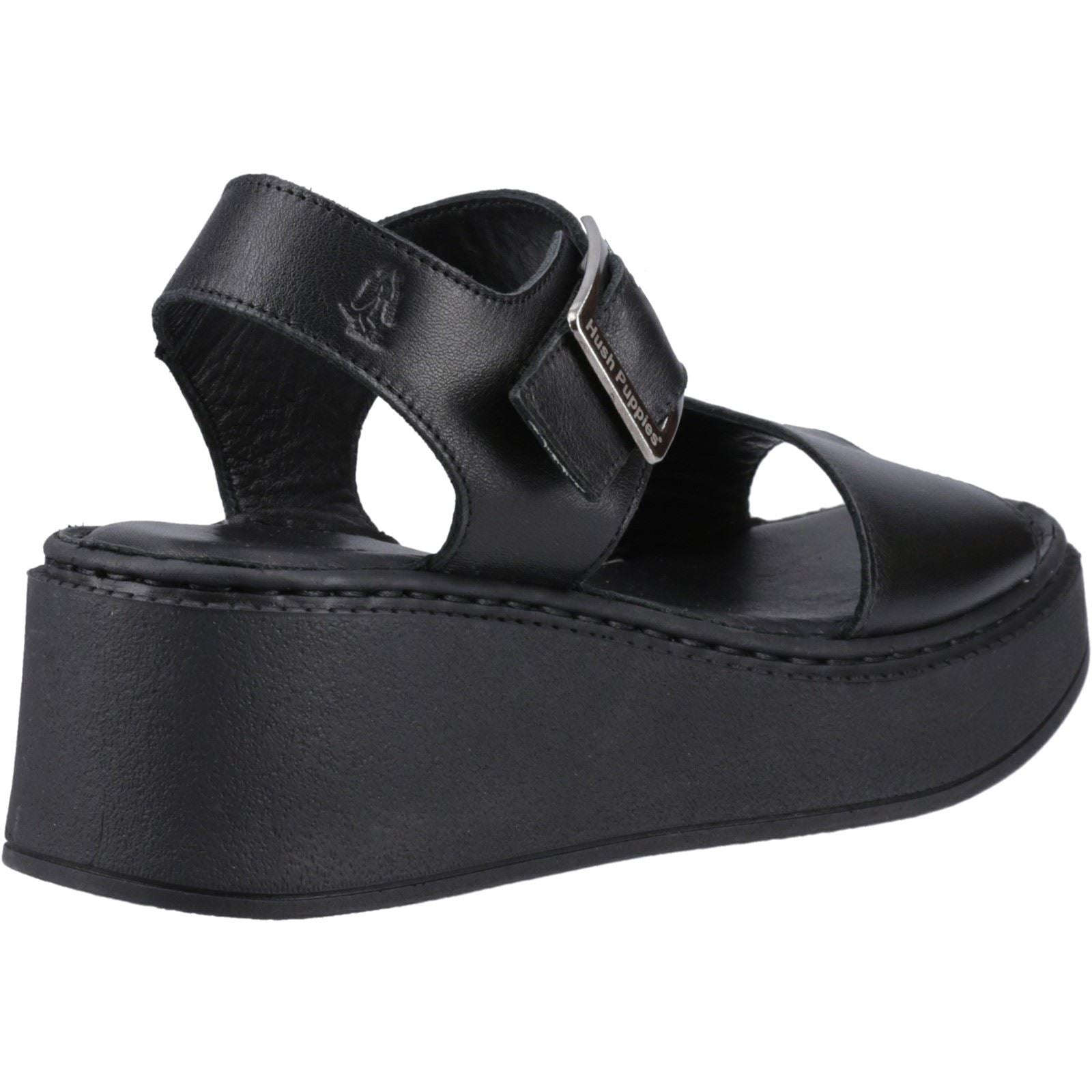 Hush Puppies Beatrix Wedge Escarpins Compensés Noirs Pour Femmes En Cuir