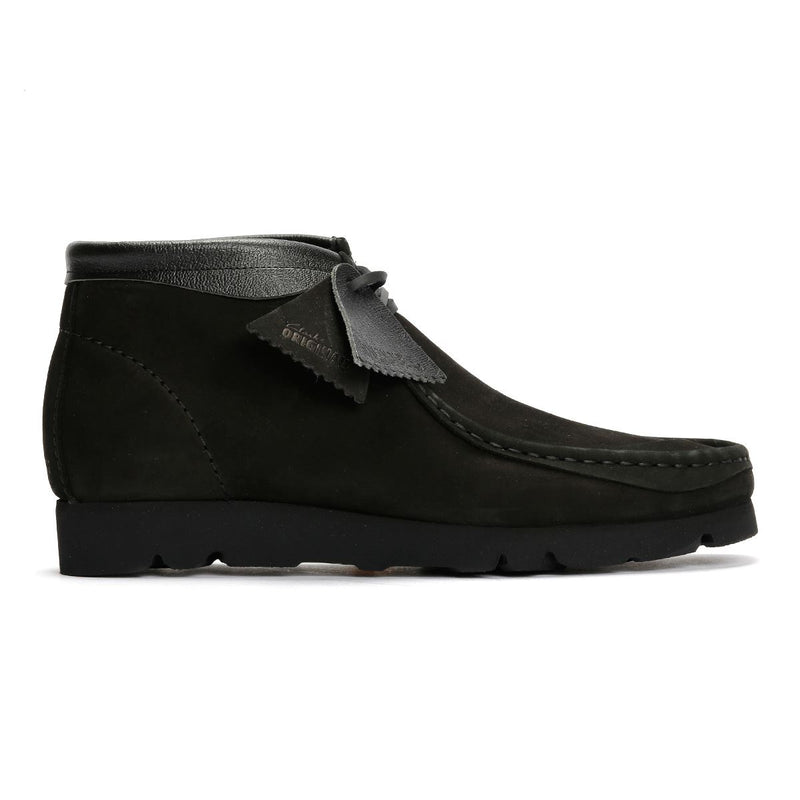Clarks Originals Wallabee Combi Bottes Noires En Cuir Pour Hommes