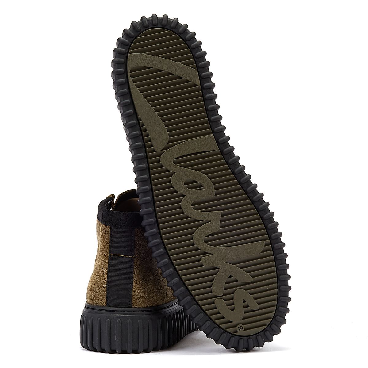 Clarks Main Torhill Hi Bottes En Daim Pour Homme Olive