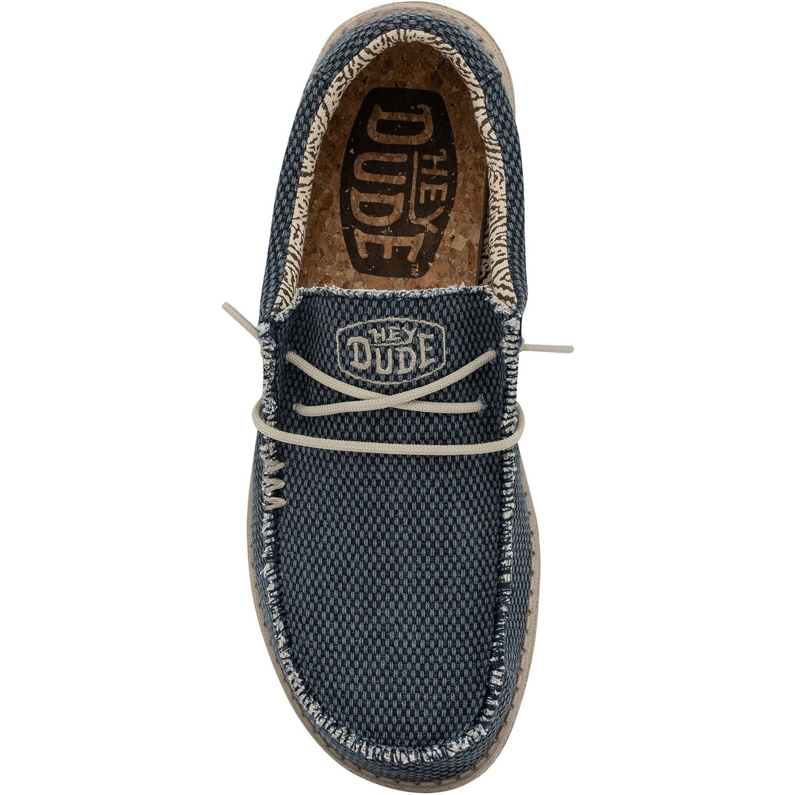 HEYDUDE Wally Braided Mocassins De Nuit Bleus Pour Hommes En Polyester