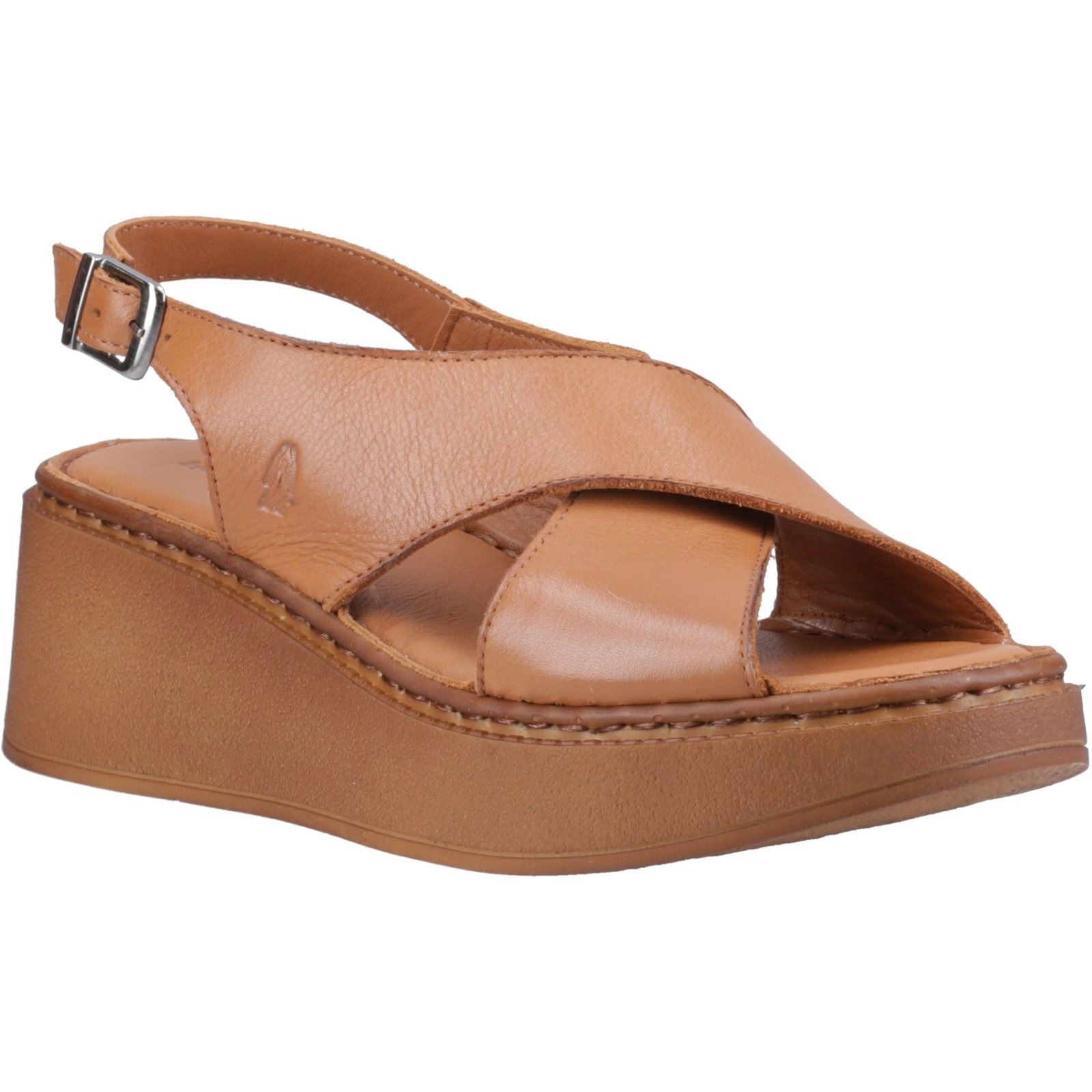 Hush Puppies Bex Wedge Sandales Compensées En Nubuck Pour Femme, Couleur Beige