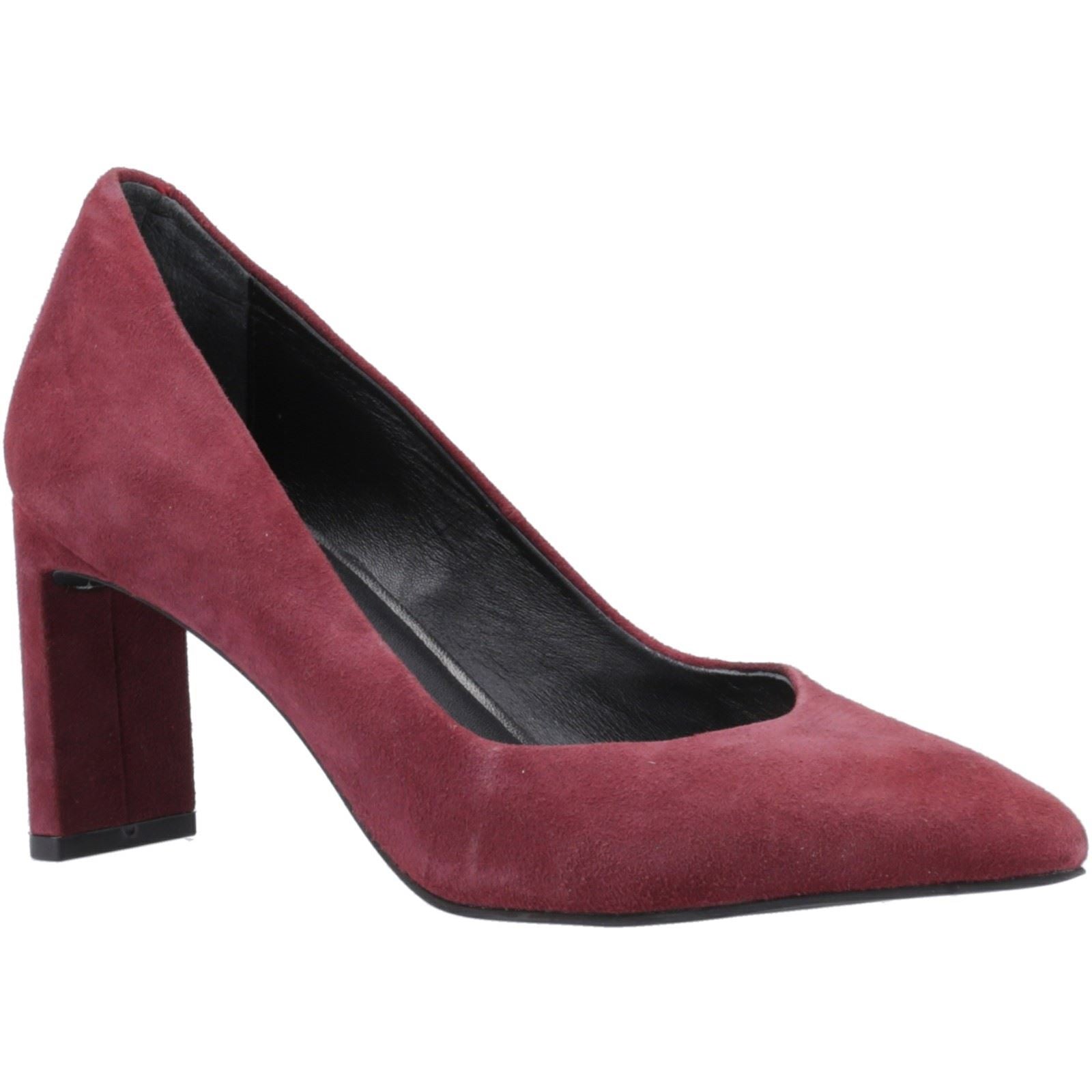 Hush Puppies Olivia Chaussures De Ville Rondes Bordeaux Pour Femmes En Daim