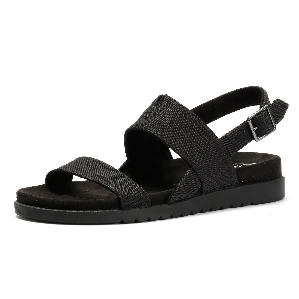 TOMS Marin Slingback Sandales Noires En Toile Pour Femmes