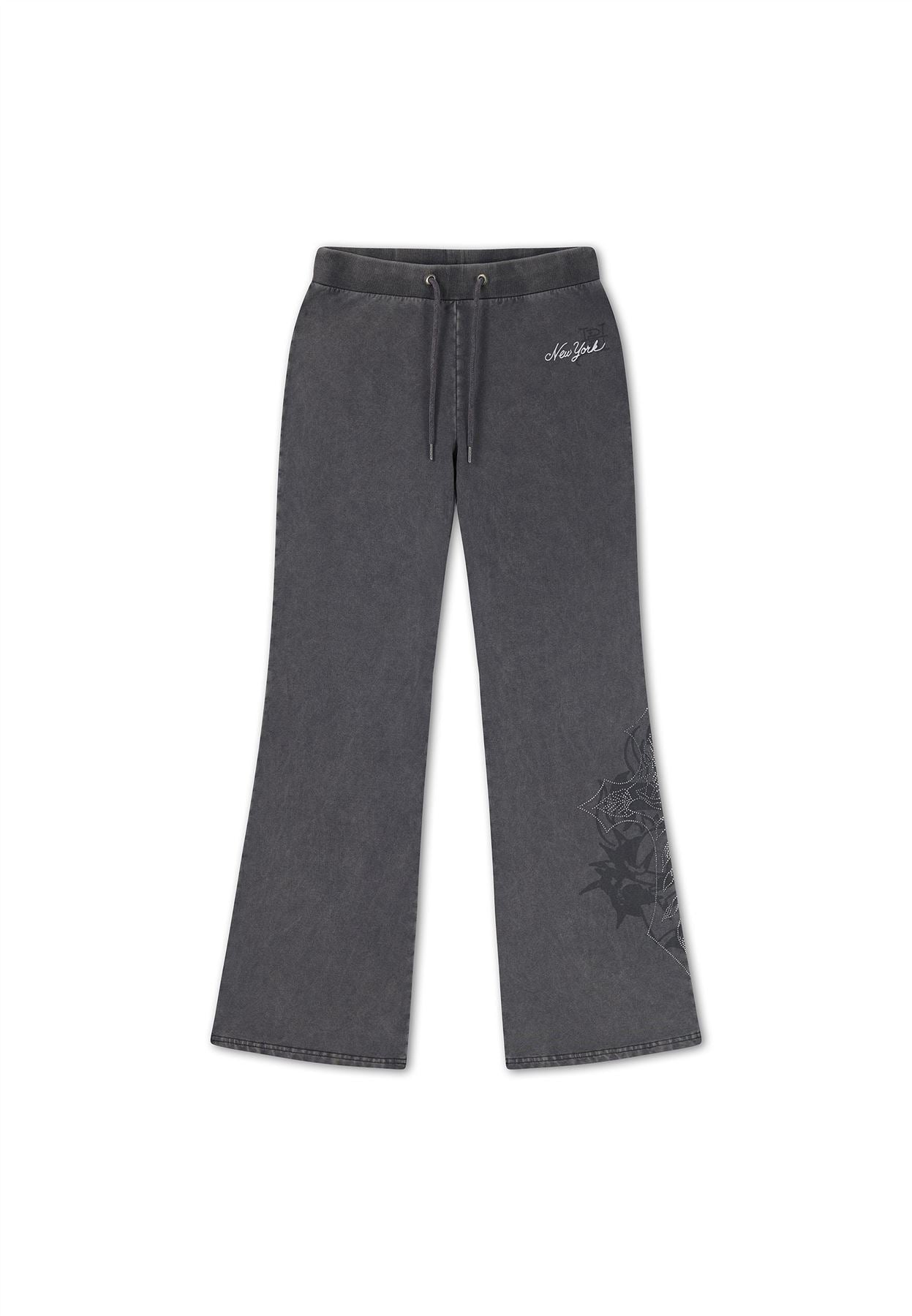 Ed Hardy Cross and Thorn Flared Joggeuses Noires Pour Femmes