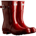 Hunter Original Short Gloss Bottes En Caoutchouc Rouges Pour Femme Style Militaire