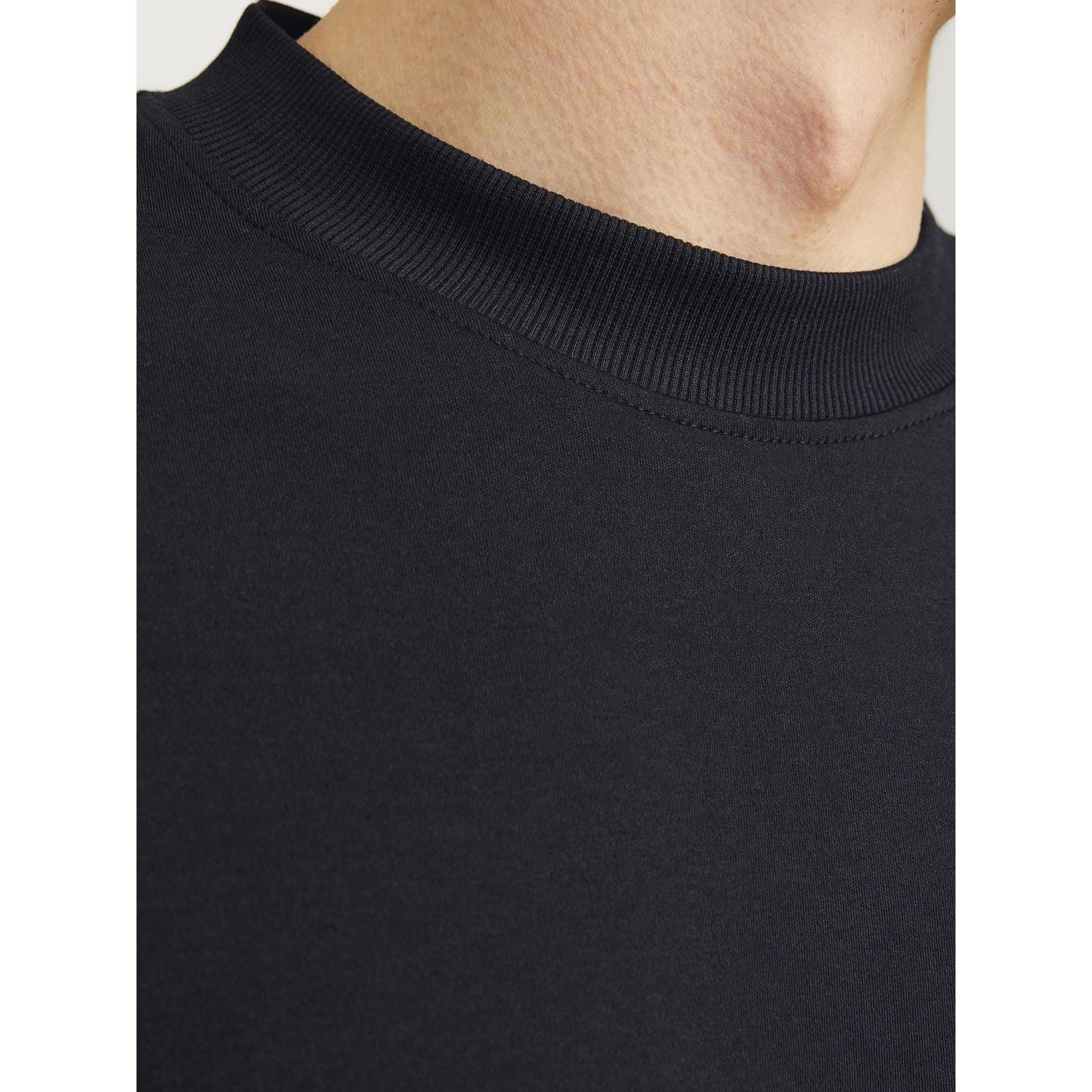 Jack & Jones Chad Branding T-Shirts À Manches Courtes Noirs En Coton Pour Hommes