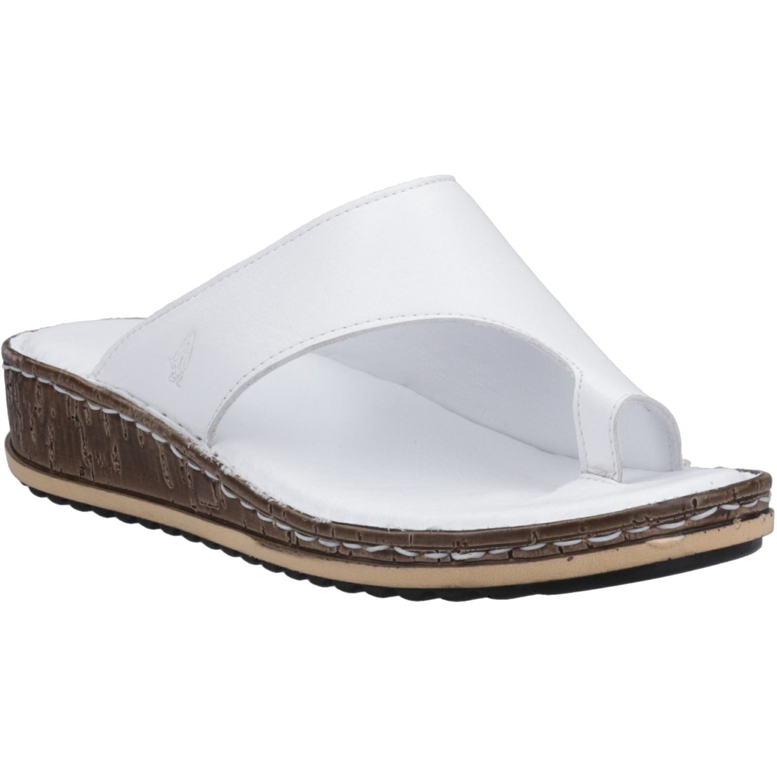 Hush Puppies Elissa Toepost Sandales Blanches Pour Femmes Suede