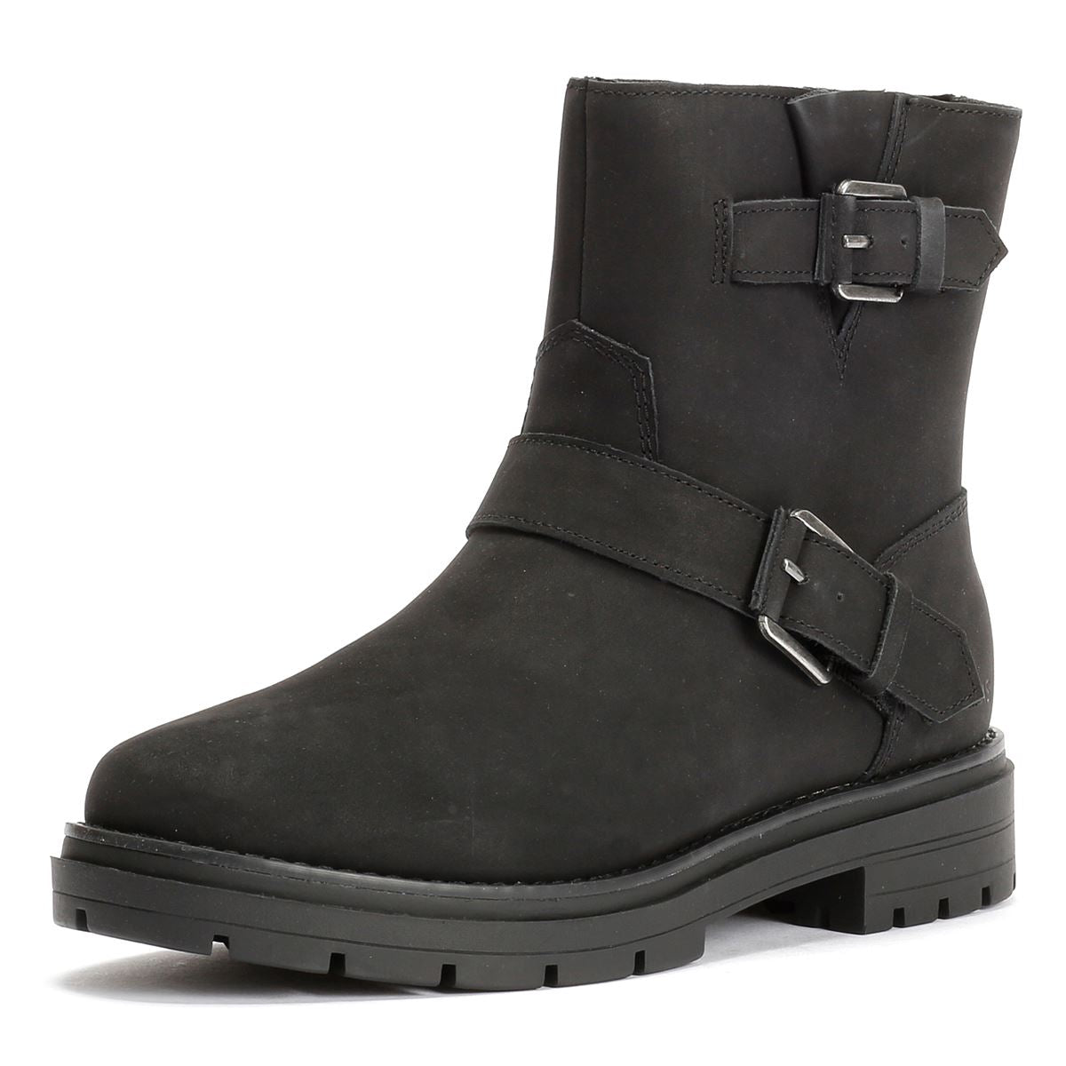 TOMS Ionie Moto Bottes Noires En Nubuck Pour Femmes