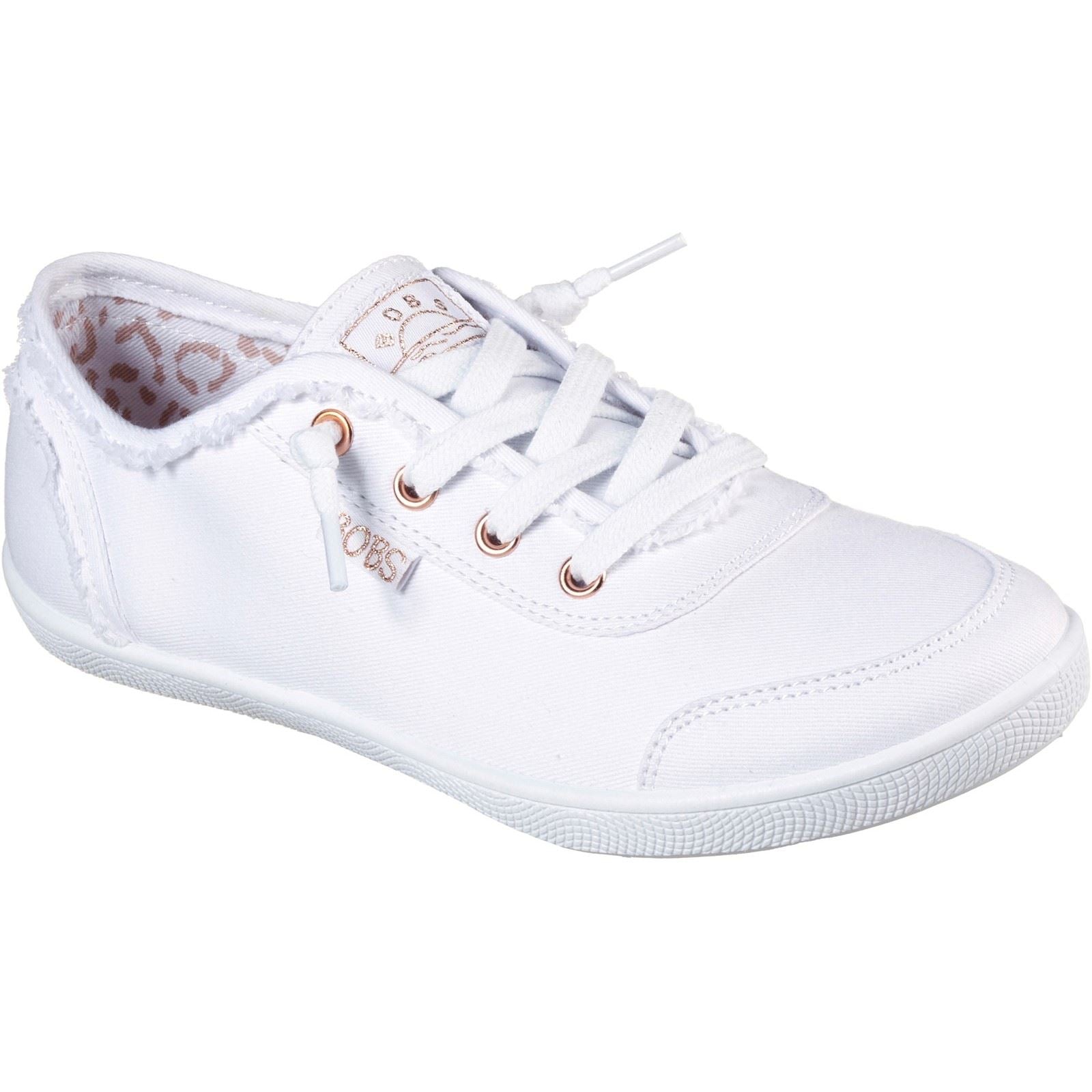 Skechers BOBS B Cute Baskets Blanches En Coton Pour Femmes