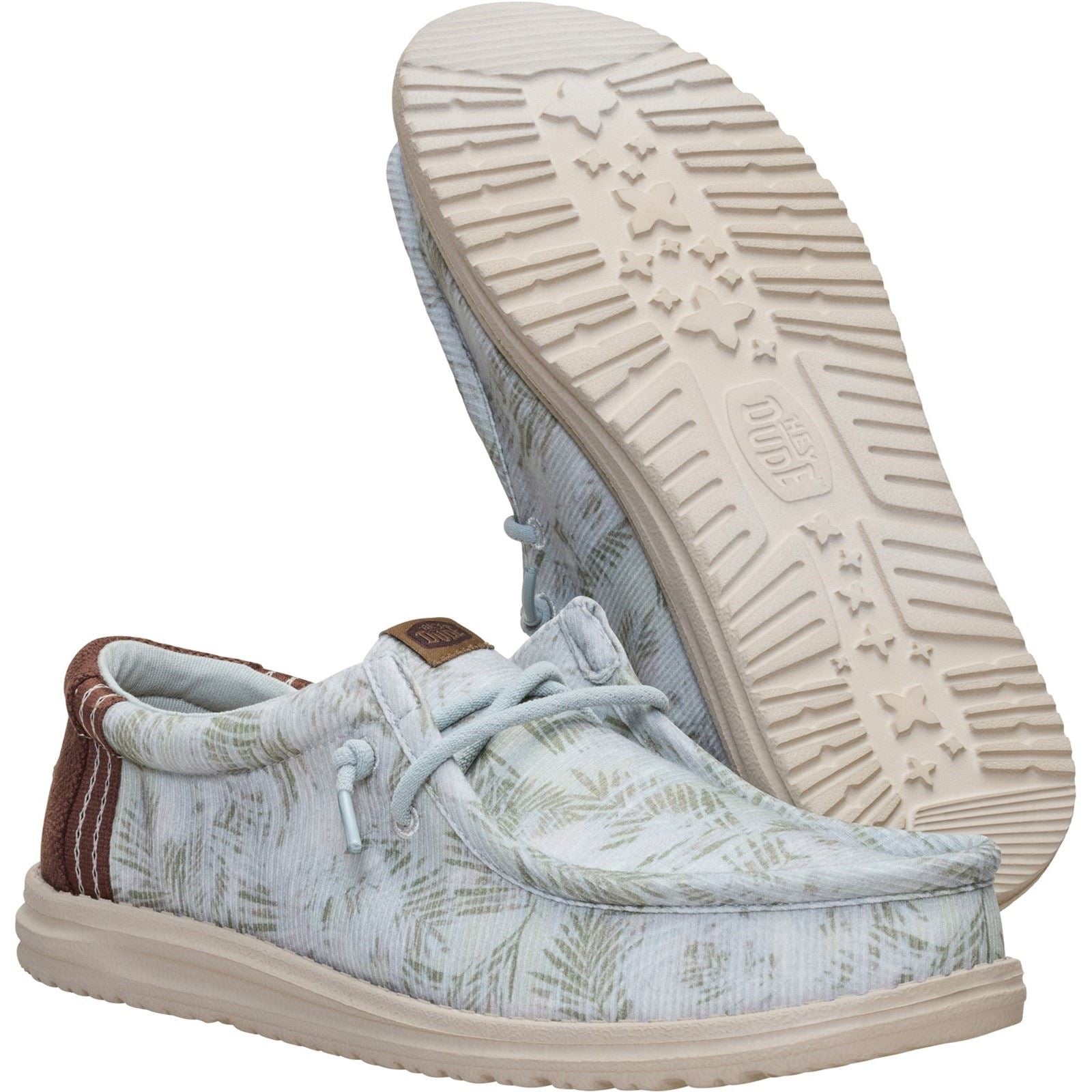 HEYDUDE Wally Washed Mocassins En Textile Pour Homme Couleur Vert Portuaire/Multi