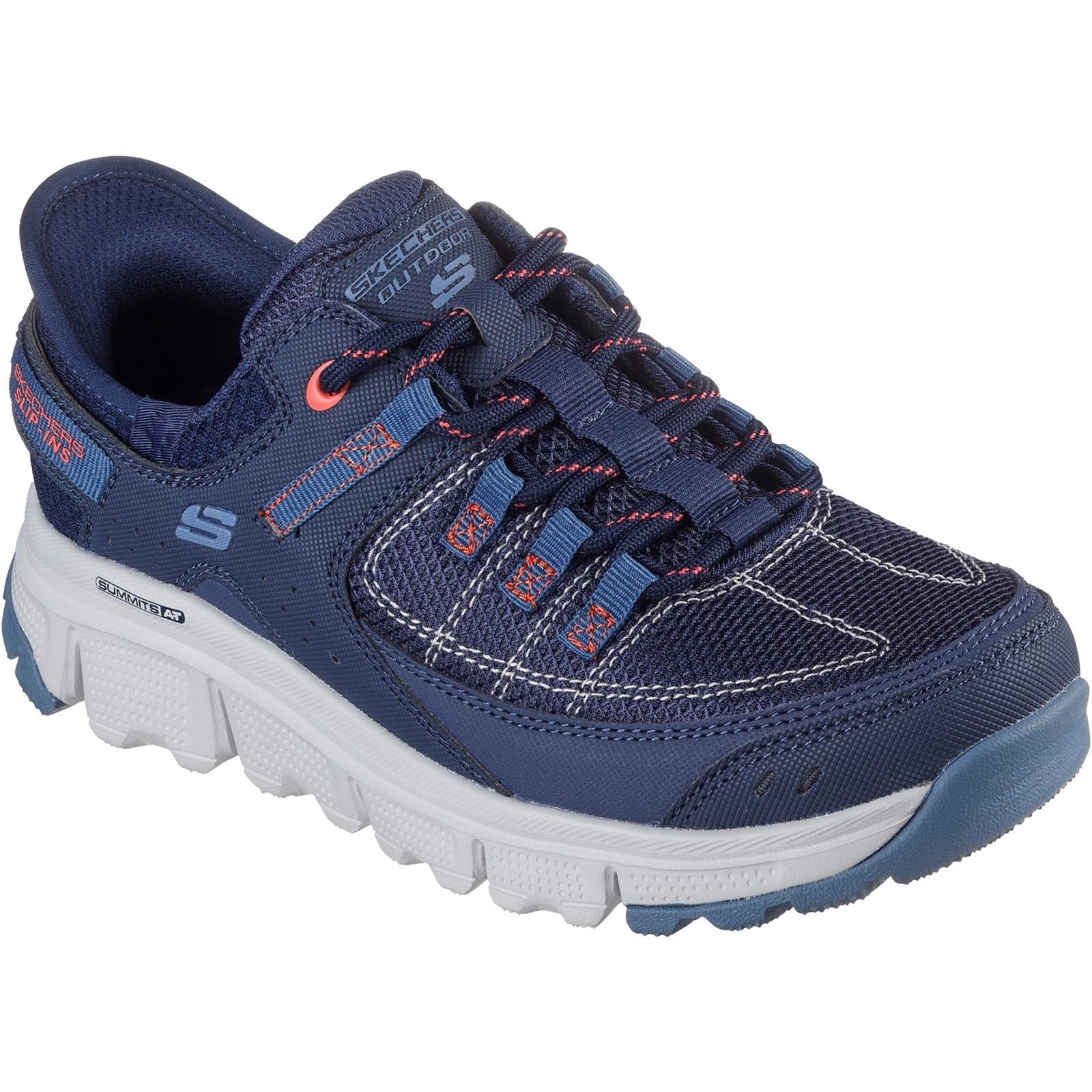 Skechers Summits AT Bottes De Randonnée Synthétiques Pour Femmes En Bleu Marine/Corail