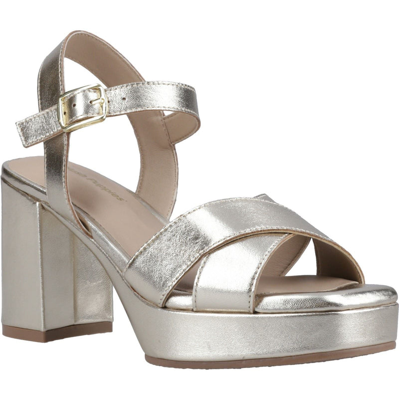 Hush Puppies Ophelia Leather Heel Sandales Femme En Or En Suède