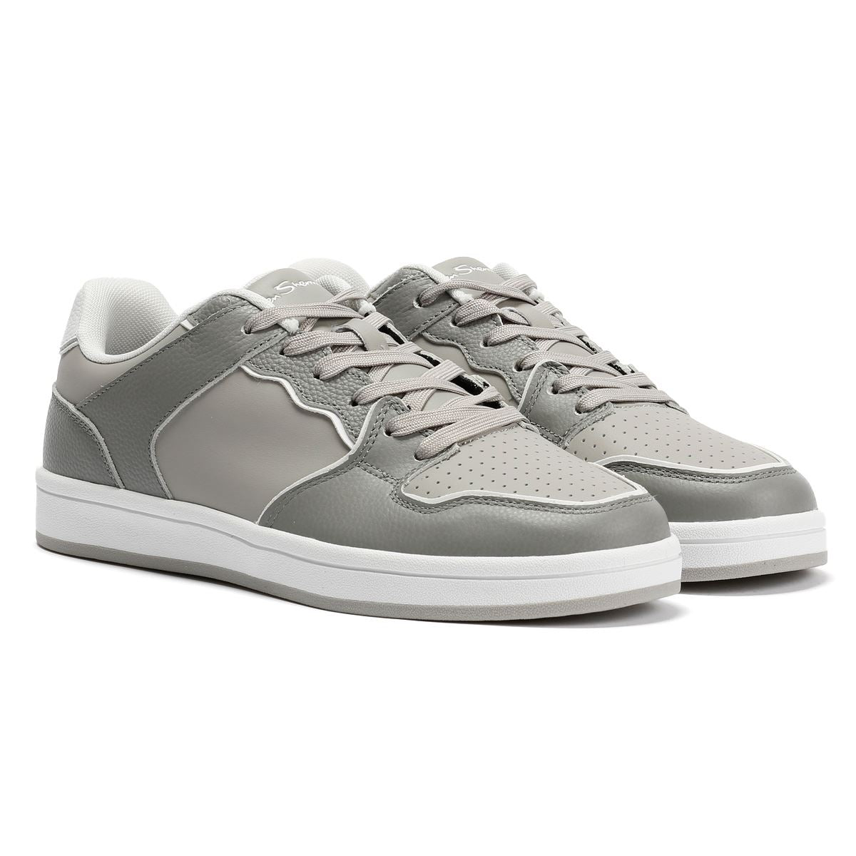 Ben Sherman Club Baskets En Cuir Pour Hommes Grises