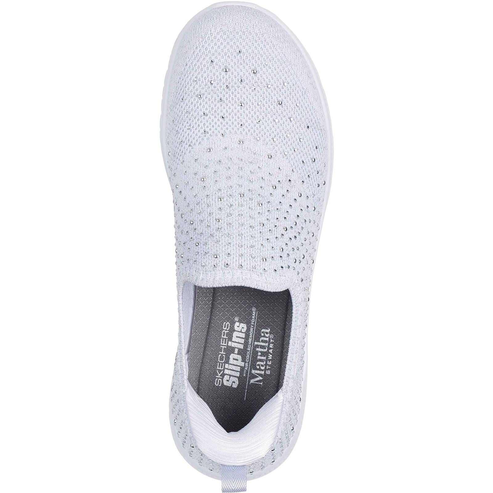 Skechers Virtue Icon Baskets Blanches/Argent Pour Femmes En Textile