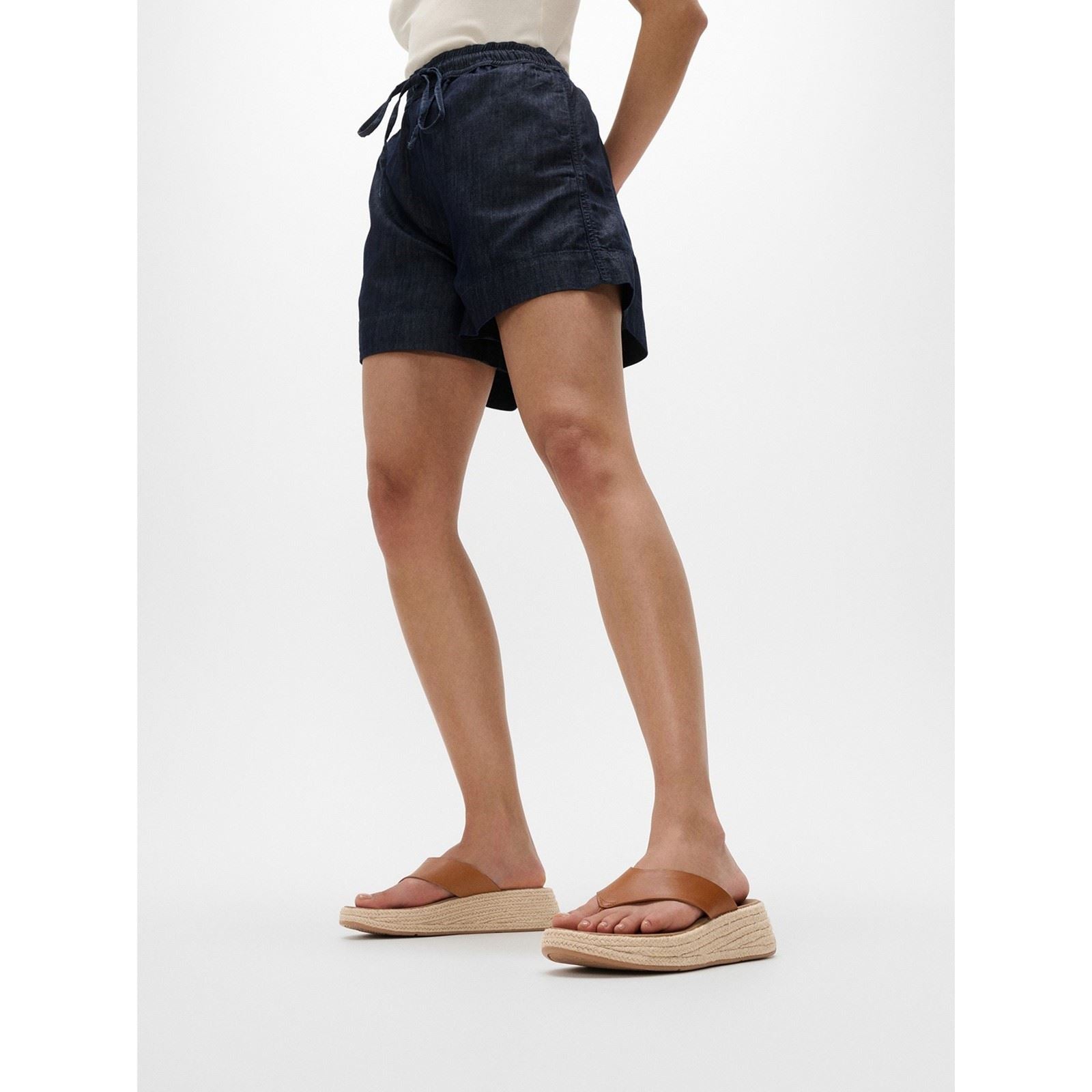 Fitflop F-Mode Toe Post Espadrille Sandales En Cuir Pour Femmes Couleur Brun Foncé
