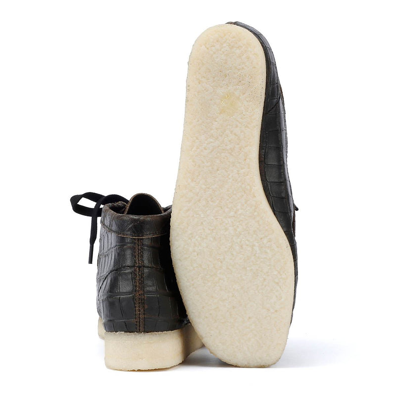 Clarks Originals Wallabee Boot Harajuku Bottes Noires En Cuir Pour Femmes
