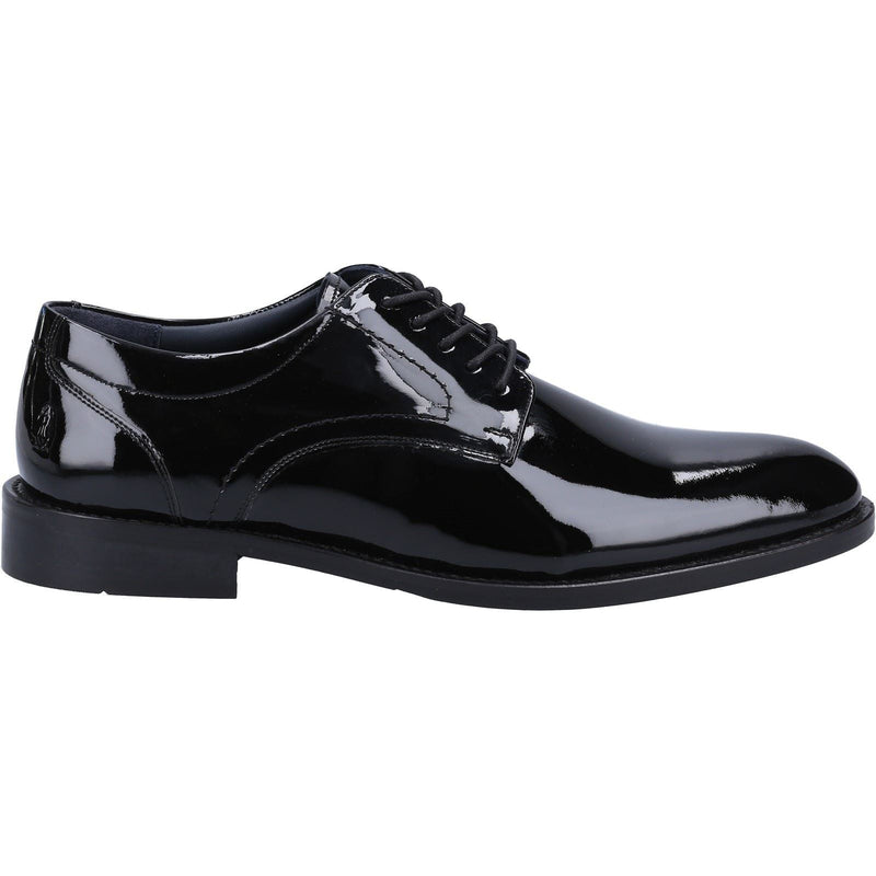 Hush Puppies Damien Lace Up Patent Chaussures Noires En Cuir Pour Hommes À Lacets Vernies