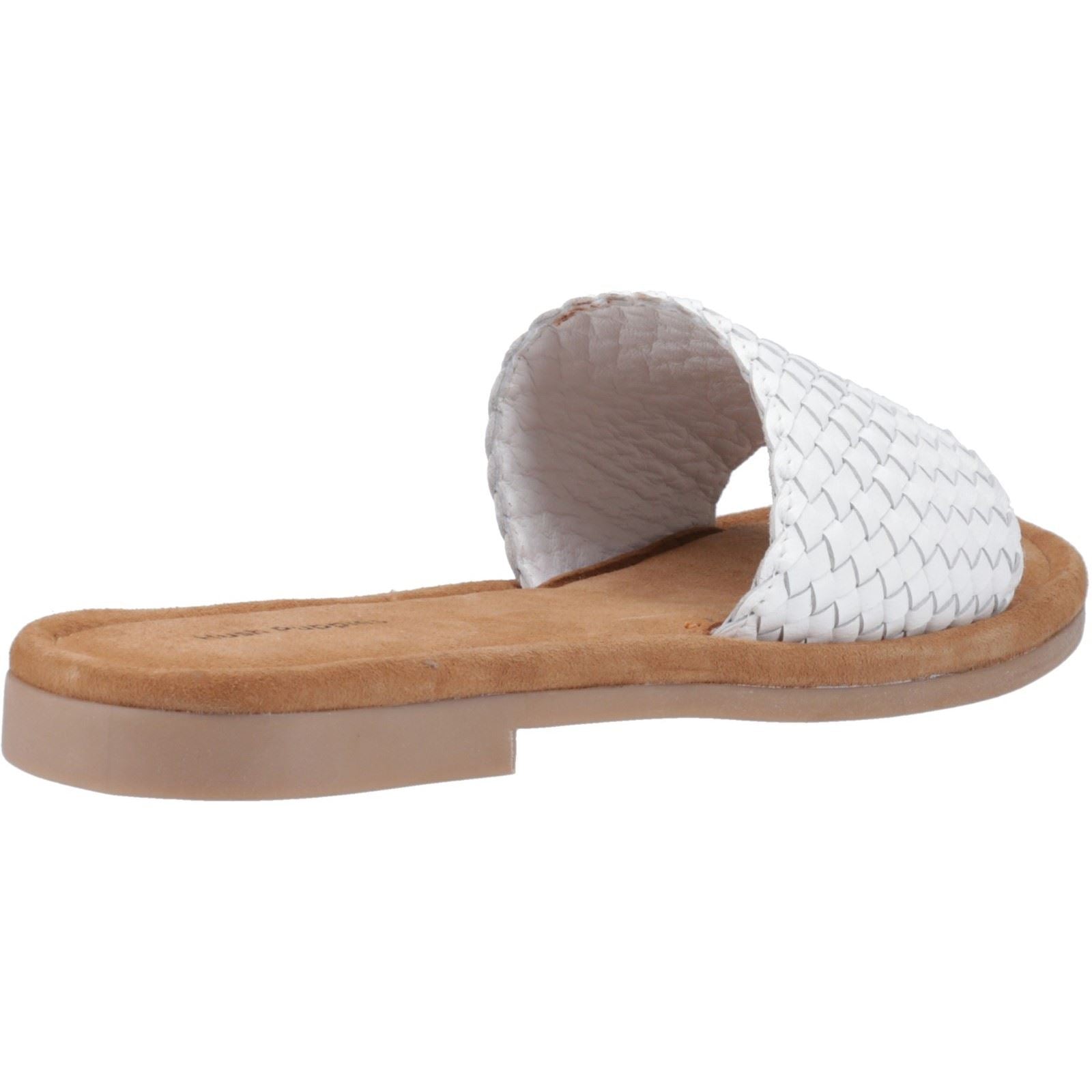 Hush Puppies Hetty Slide Sandales Blanches Pour Femmes En Cuir